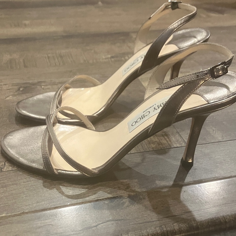 Jimmy Choo Metallic Strappy Heels